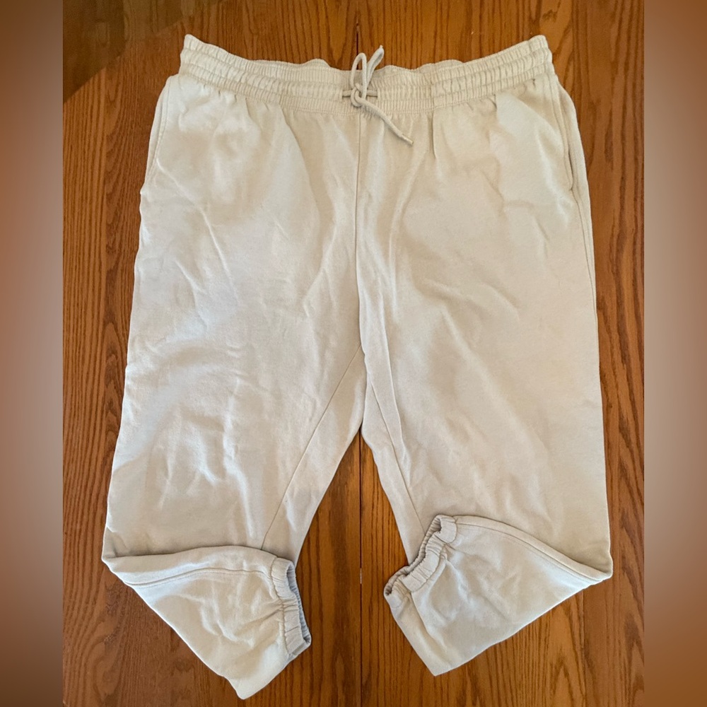Plus Size XXL Cream Joggers Sweatpants Casual Lounge Athleisure